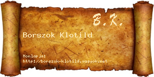 Borszok Klotild névjegykártya